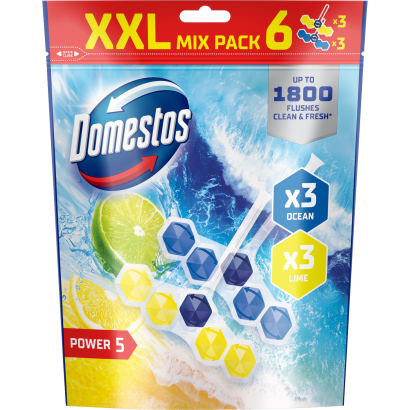 Domestos Power 5 Ocean/Lime WC frissítő blokk 6 x 50 g