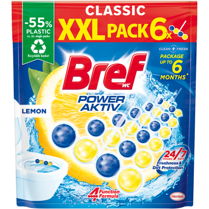 Bref Power Aktiv Lemon toalett frissítő 6 x 50 g