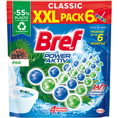 Bref Power Aktiv Pine toalett frissítő 6 x 50 g