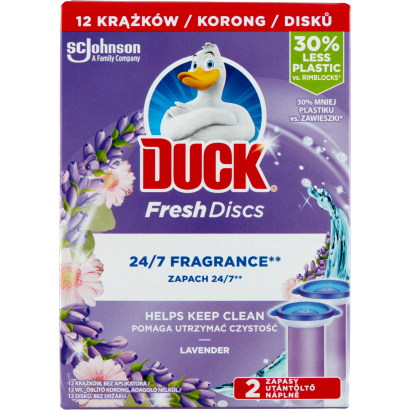 Duck Fresh Discs Levendula WC-öblítő korong utántöltő 2 x 36 ml (72 ml)