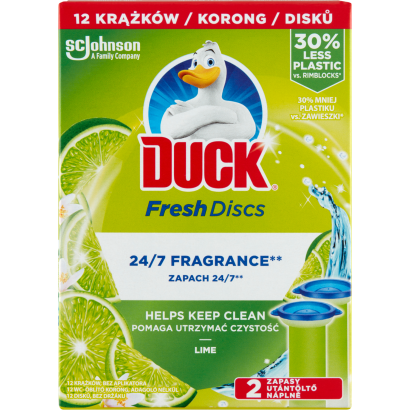 Duck Fresh Discs Lime WC-öblítő korong utántöltő 2 x 36 ml (72 ml)