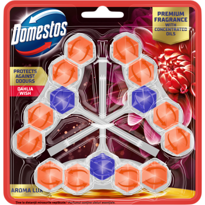 Domestos Aroma Lux Dahlia Wish WC frissítő blokk 3 x 50 g