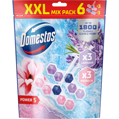 Domestos Power 5 Magnolia/Lavender WC frissítő blokk 6 x 50 g