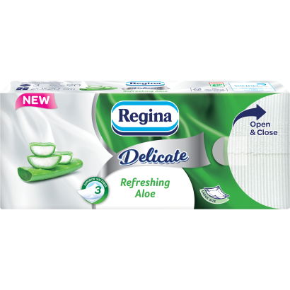 Regina Delicate Refreshing Aloe papír zsebkendő 3 rétegű 90 db
