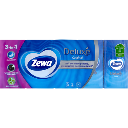 Zewa Deluxe Limited Edition illatmentes papír zsebkendő 3 rétegű 10 x 10 db