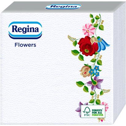 Regina Flowers szalvéta 1 rétegű 33 x 33 cm 45 db