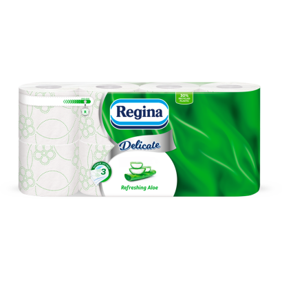 Regina Delicate Refreshing Aloe toalettpapír 3 rétegű 8 tekercs