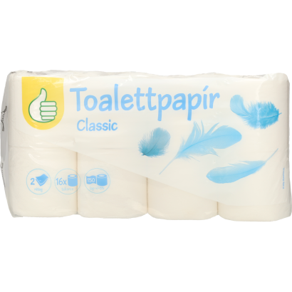 Auchan Tipp toalettpapír classic 2 rétegű 150 lap 16 tekercs