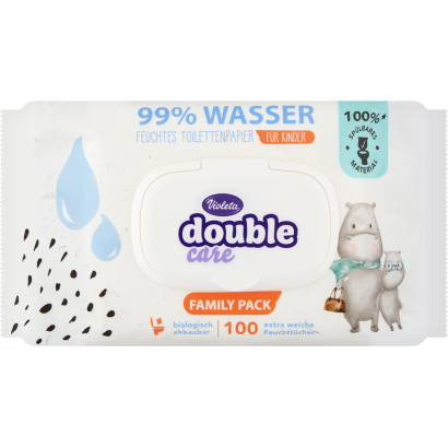 Violeta Double Care 99% vizet tartalmazó nedves WC-papír gyerekeknek 100 db