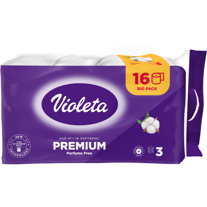 Violeta toalett papír prémium fehér, illatmentes 3 rétegű 16 tekercs