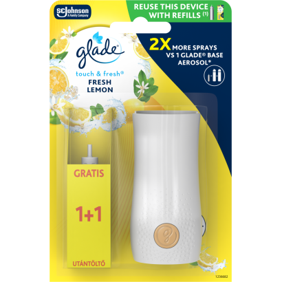 Glade Touch & Fresh Fresh Lemon koncentrált aeroszolos légfrissítő készülék 2 x 10 ml