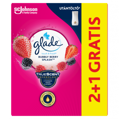 Glade Touch & Fresh Bubbly Berry Splash koncentrált aeroszolos légfrissítő utántöltő 3 db