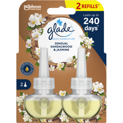 Glade Sensual Sandalwood & Jasmine elektromos légfrissítő készülék utántöltő 2 x 20 ml (40 ml)