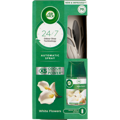 Air Wick Freshmatic Fehér Virágok automata légfrissítő készülék és spray utántöltő 250 ml