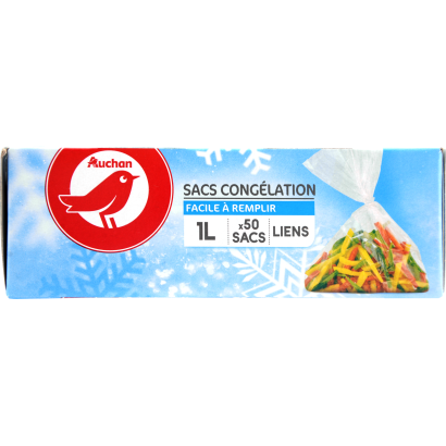 Auchan Kedvenc Mélyhűtő tasak záróklipsszel 1 l 50 db