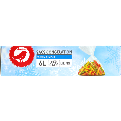 Auchan Kedvenc Mélyhűtő tasak záróklipsszel  6 l 25 db