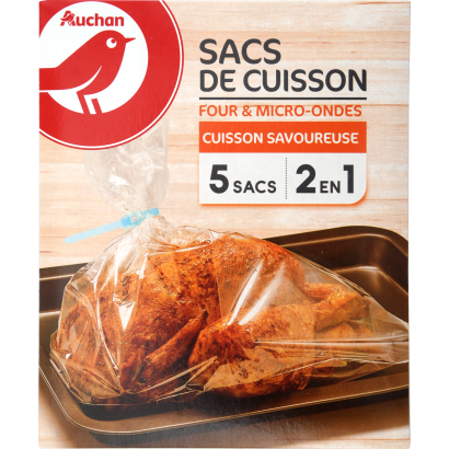 Auchan Kedvenc Sütőzacskó sütőhöz és mikrohullámú sütőhöz 35x43 cm 5 db