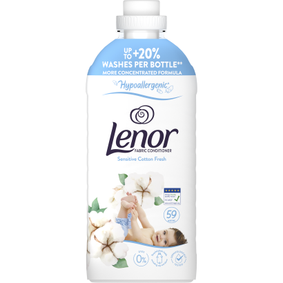 Lenor  Textilöblítő 59 Mosáshoz, Sensitive Cotton Fresh