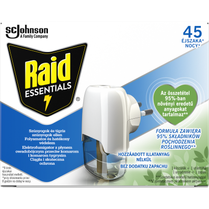 Raid Essentials elektromos készülék+ szúnyogirtó folyadék 27 ml