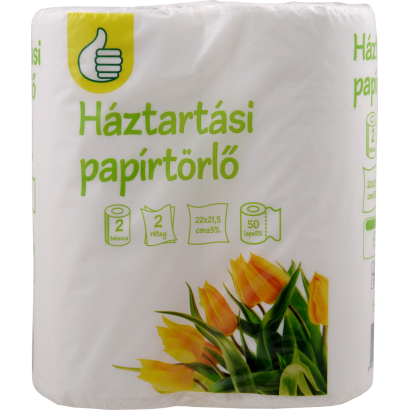 Auchan Tipp Konyhai kéztörlő 2 rétegű 2 tekercs 50 lap