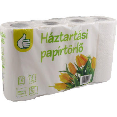 Auchan Tipp konyhai kéztörlő 2 rétegű 4 tekercs 50 lap