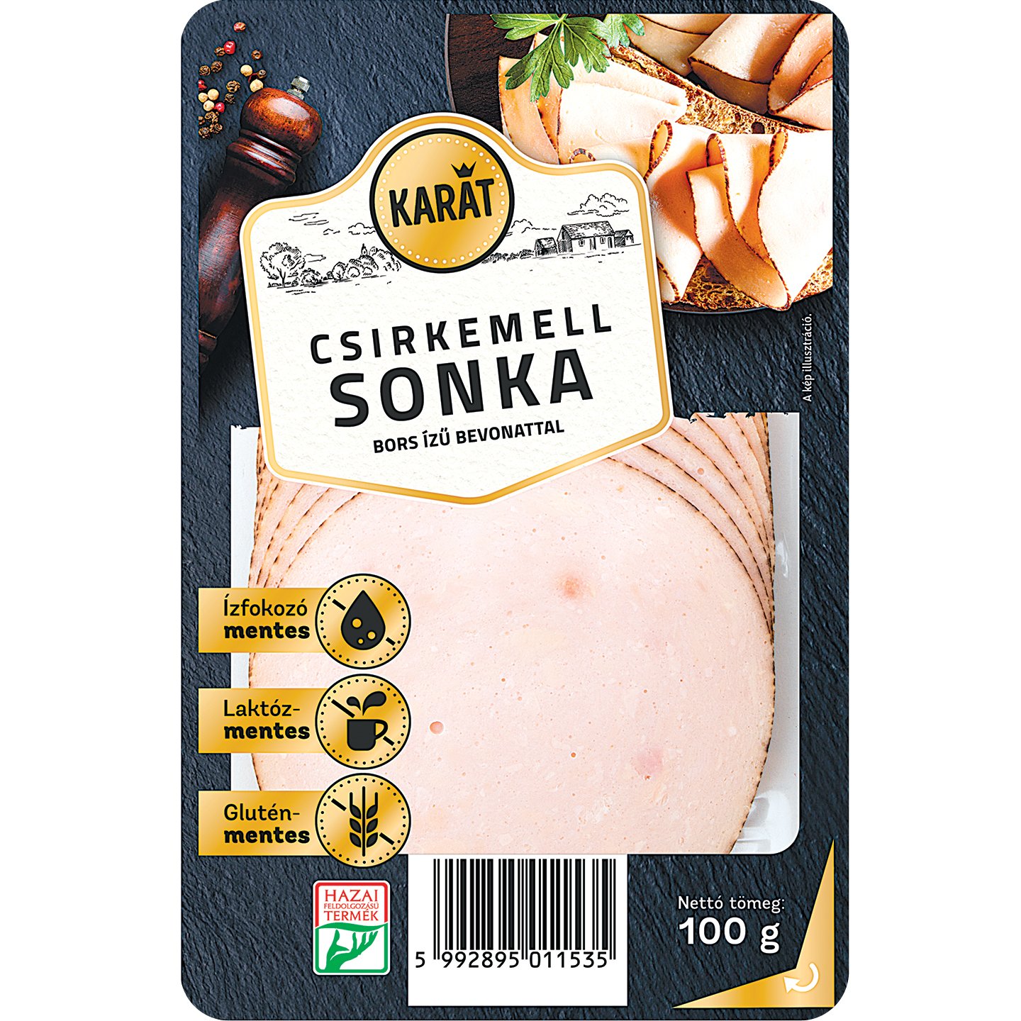 Karát Csirkemell Sonka Bors Ízű Bevonattal