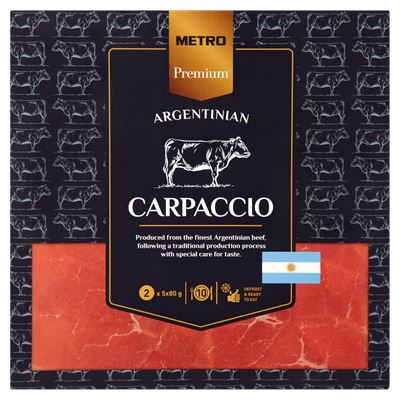 METRO Prémium Gyorsfagyasztott Carpaccio Argentin Marhahúsból 10 x 80 g