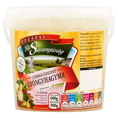 Rusa Savanyúság csemege ízesítésű gyöngyhagyma édesítőszerrel 600 g