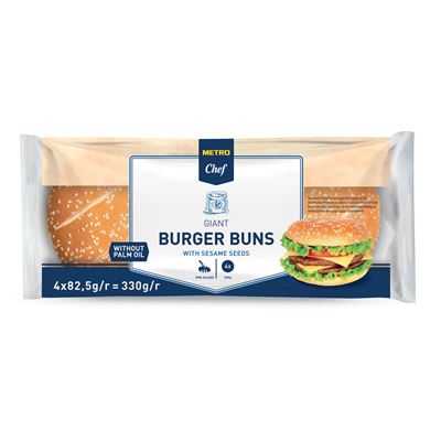 METRO Chef Óriás Szezámos Hamburger ( 4 x 82,5 g ) 330 g