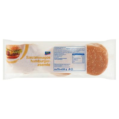 aro Szezámmagos Hamburger Zsemle 6 x 75 g