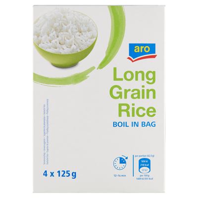 aro Hosszúszemű Fehér Rizs Főzőtasakban ( 4 x 125 g ) 500 g