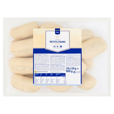METRO Chef French Petit Pain Elősütött Mini Bagett 18 x 50 g