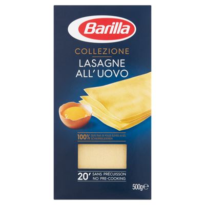 Barilla Lasagne 4 Tojásos Durum Száraztészta Lapok 15 x 500 g