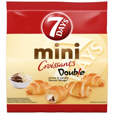 7DAYS Mini Croissant Csokoládé-Vanília Ízű Töltelékkel 185 g