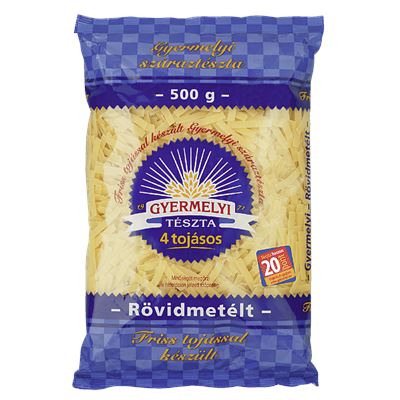 Gyermelyi Rövidmetélt 4 Tojásos Száraztészta 20 x 500 g