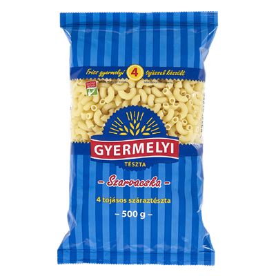 Gyermelyi Szarvacska 4 Tojásos Száraztészta 20 x 500 g