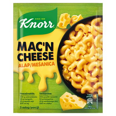 Knorr MAC&CHEESE Sajtszószos Tészta Alap 33 g