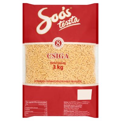 Soós csiga 8 tojásos száraztészta 3 kg