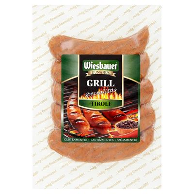 Wiesbauer Tiroli Grillkolbász Védőgázos Csomagolásban kb.1,2 kg