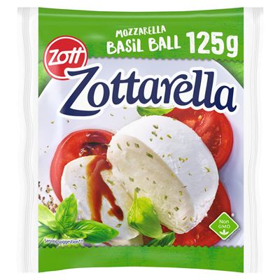 ZOTTARELLA Zott Zottarella bazsalikomos mozzarella sajt 125 g