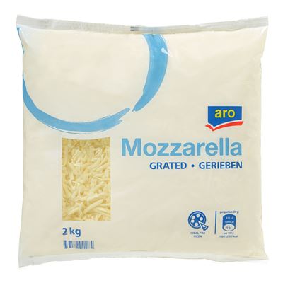aro reszelt pizza mozzarella, 45%, 2kg-os