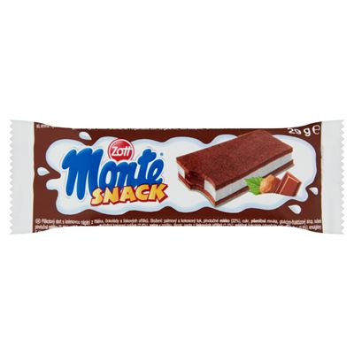 ZOTT Monte Snack Tejes, Csokoládés-mogyorós Krémmel Töltött Sütemény 29 g