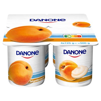 DANONE Sárgabarackízű, Élőflórás, Zsírszegény Joghurt ( 4 x 125 g ) 500 g