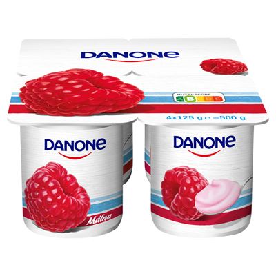 DANONE Málnaízű, Élőflórás, Zsírszegény Joghurt ( 4 x 125 g ) 500 g