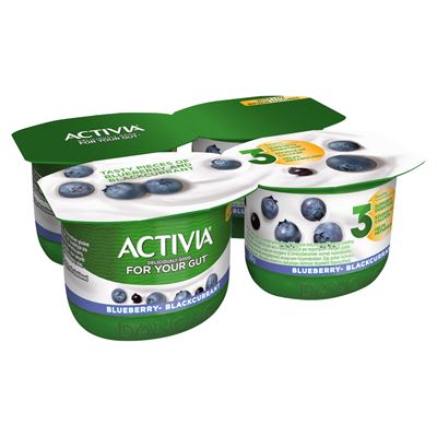 DANONE Activia élőflórás áfonyás-fekete ribizlis joghurt 4 x 120 g