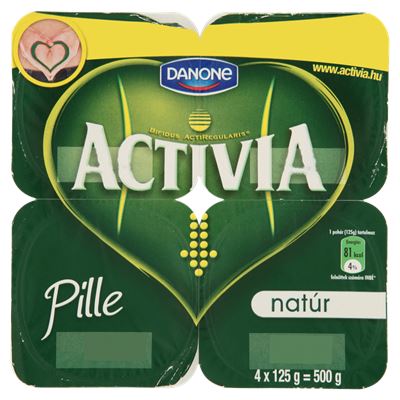 DANONE ACTIVIA Pille Élőflórás, Natúr Joghurt ( 4 x 125 g ) 6 x 500 g