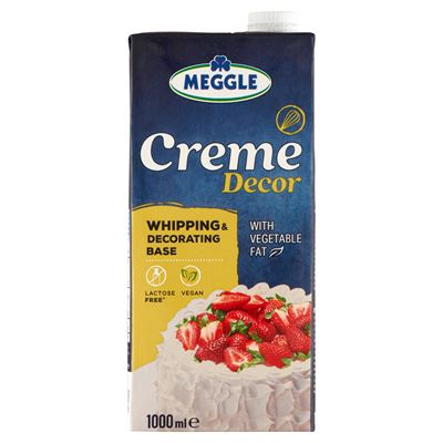 MEGGLE Creme Decor UHT Cukrozott Növényi Zsír Alapú Készítmény Hab Készítéséhez 1 l