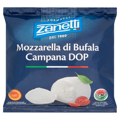 ZANETTI Bivalytejből Készült Mozzarella Lágy Zsíros Sajt 125 g