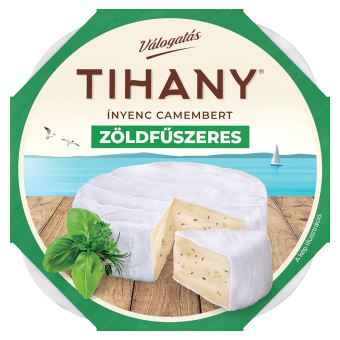 TIHANY Válogatás Ínyenc Camembert zöldfűszeres zsírdús, lágy sajt 120 g