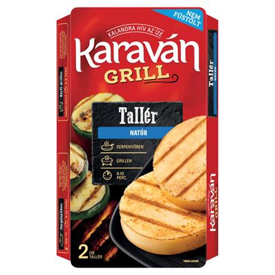 KARAVÁN Grill Tallér Natúr Grillsajtkészítmény Tejszínnel és Tojásfehérjével 2 x 70 g (140 g)